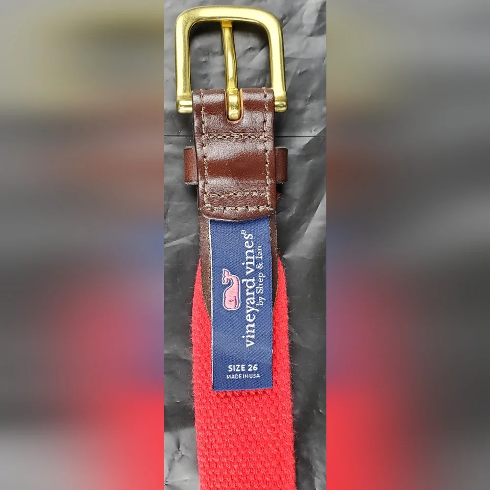 Vineyard Vines Boys Jeep Christmas Tree Canvas Club Belt Preppy - Size 26 - EUC